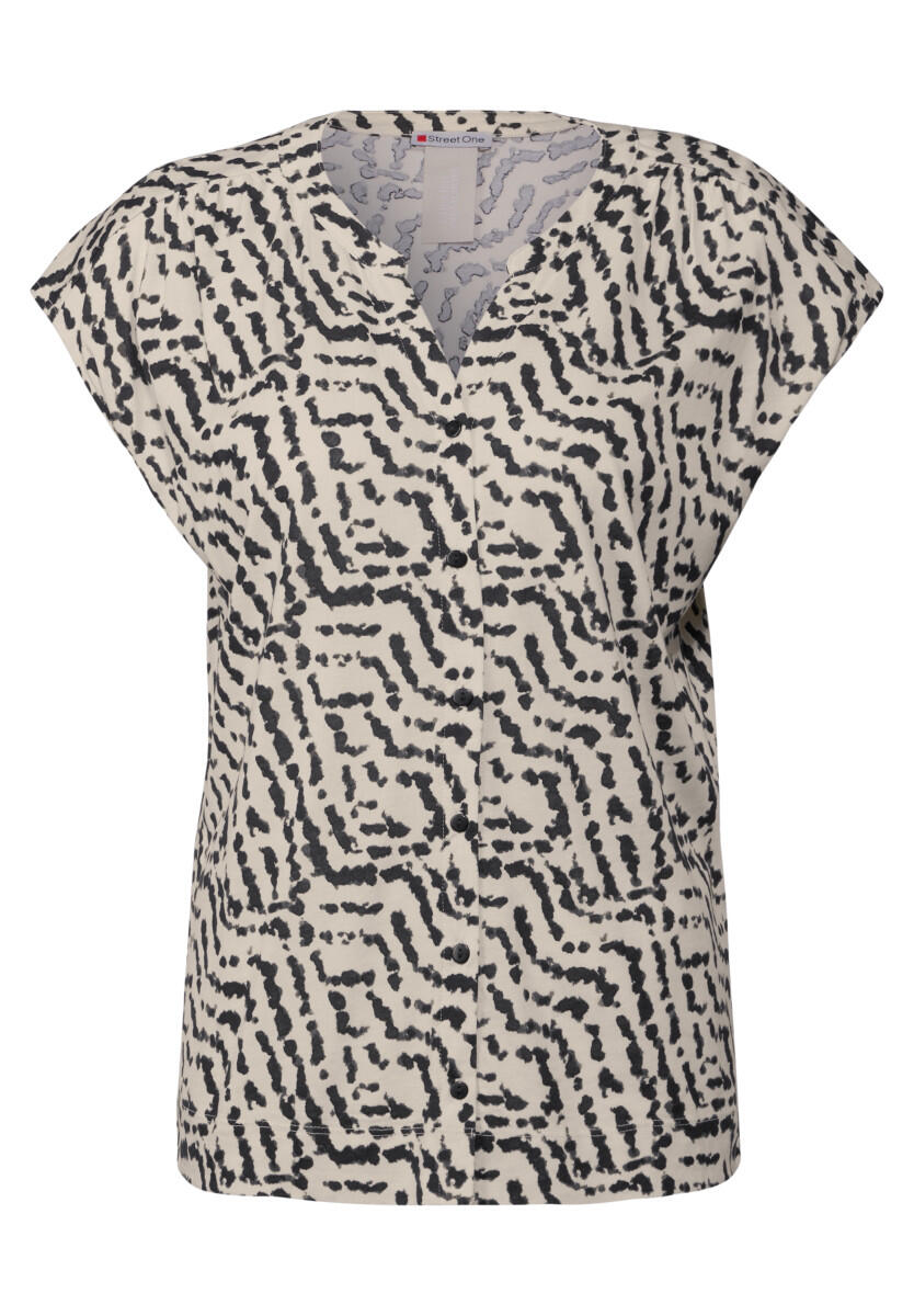 Street One - Shirt im Blusen-Look beige/schwarz - Gr. - 34 von Street One