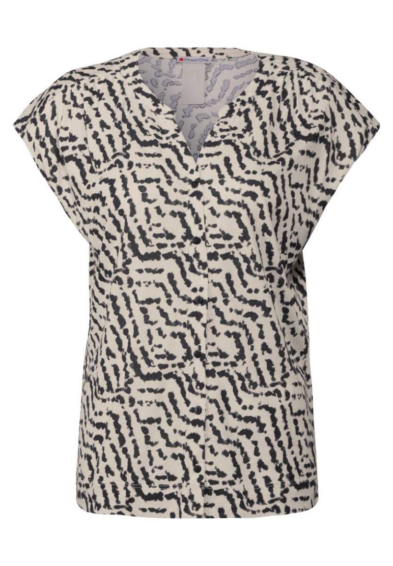 Street One - Shirt im Blusen-Look beige/schwarz - Gr. - 34 von Street One