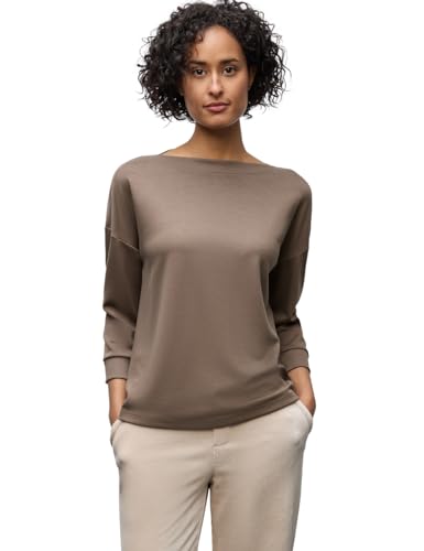 Street One Shirt mit U-Boot-Ausschnitt Silk Brown 38 von Street One