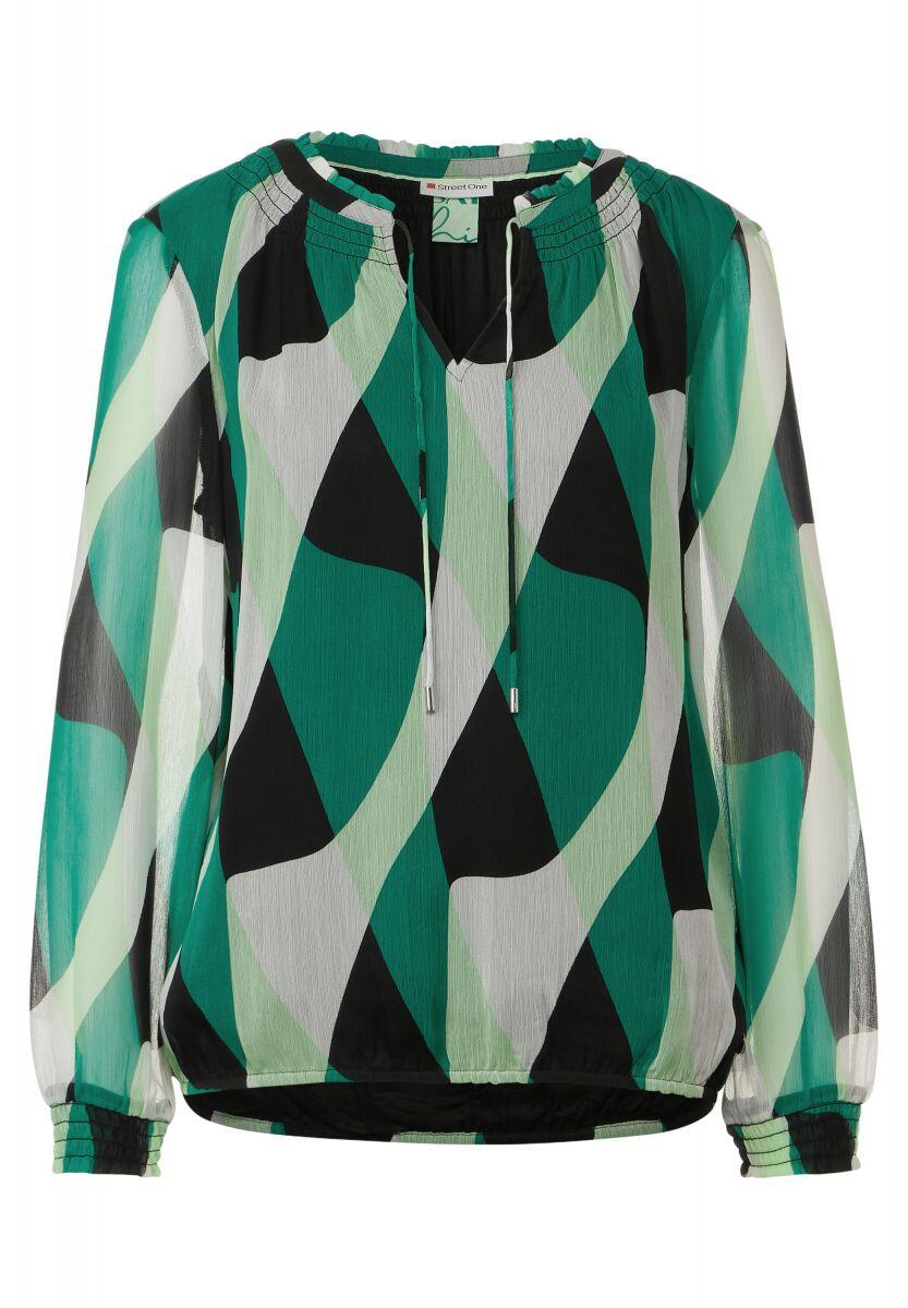 Street One - Smock Chiffonbluse grün - Gr. - 36 von Street One