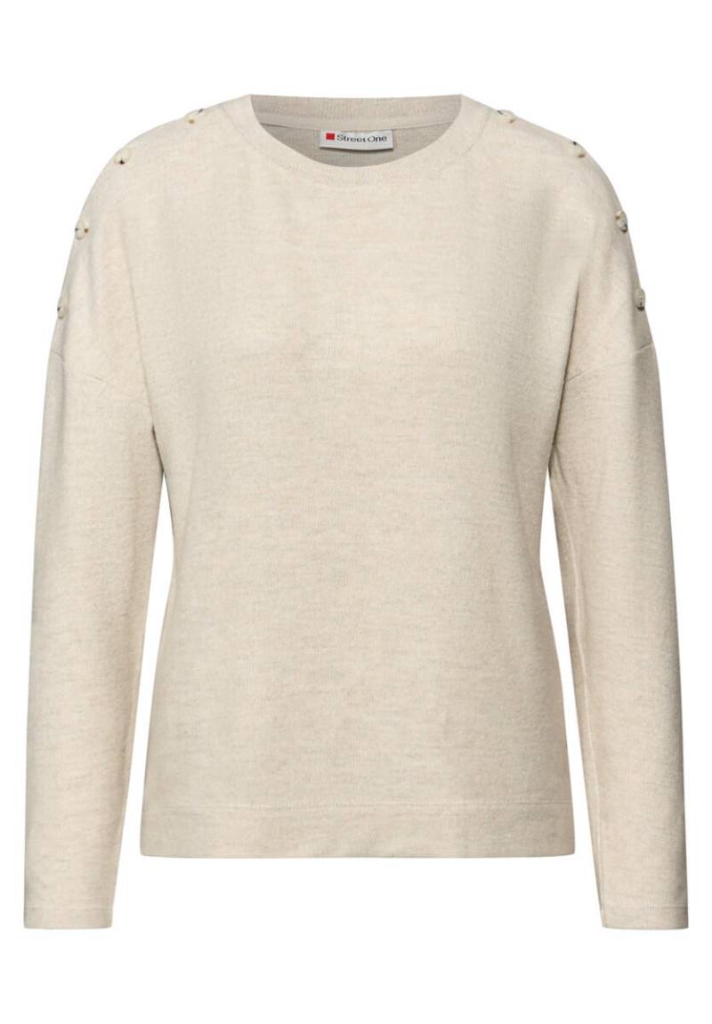 Street One - Softes Shirt mit Knöpfen beige - Gr. - 36 von Street One