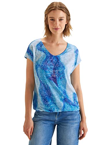 STREET ONE Damen A320077 Sommershirt Batik, Blue Bay, 38 EU von Street One