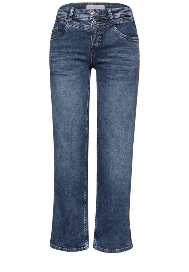 Street One - Straight Leg Jeans mit Tape blau - Gr. - 30/28 von Street One