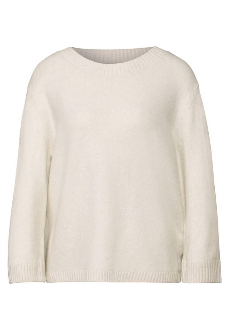 Street One - Strickpullover mit Rundhals beige/weiß - Gr. - 38 von Street One