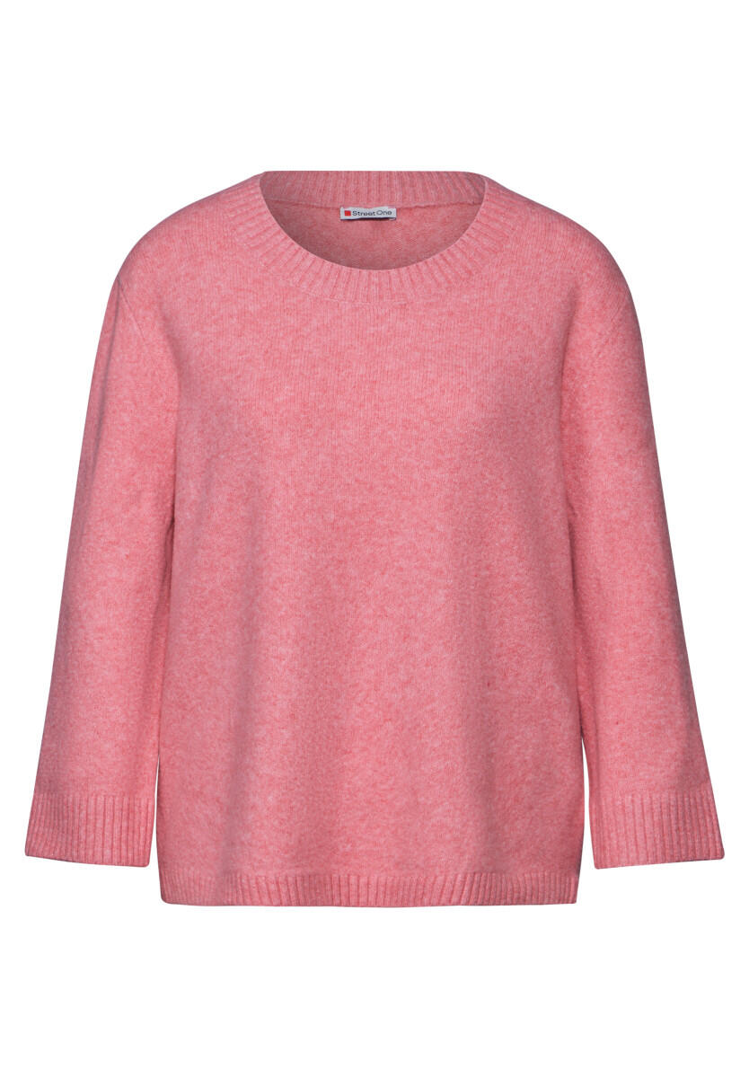 Street One - Strickpullover mit Rundhals pink - Gr. - 42 von Street One