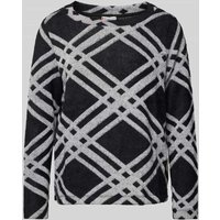 Street One Strickpullover mit geripptem Rundhalsausschnitt in BLACK, Größe 38 von Street One