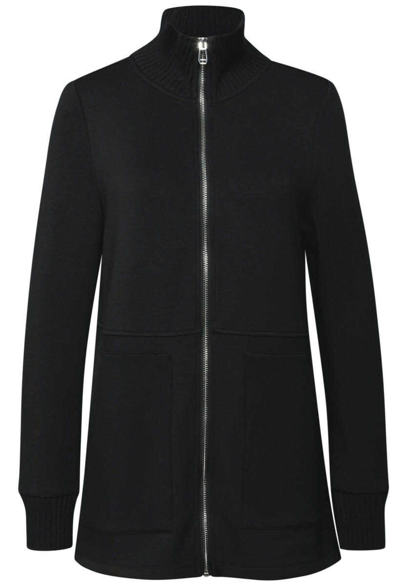 Street One - Sweatjacke mit Strickdetails schwarz - Gr. - 38 von Street One
