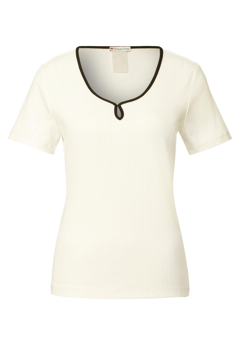 Street One - T-Shirt mit Dekortape weiß - Gr. - 44 von Street One