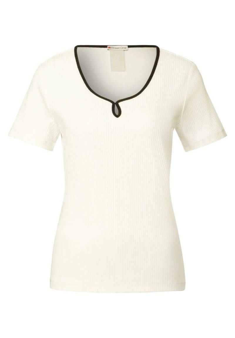 Street One - T-Shirt mit Dekortape weiß - Gr. - 44 von Street One