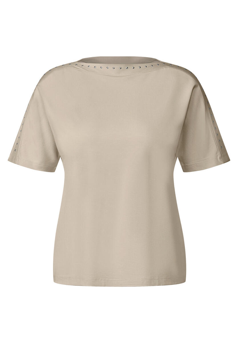 Street One - T-Shirt mit Nieten beige - Gr. - 38 von Street One