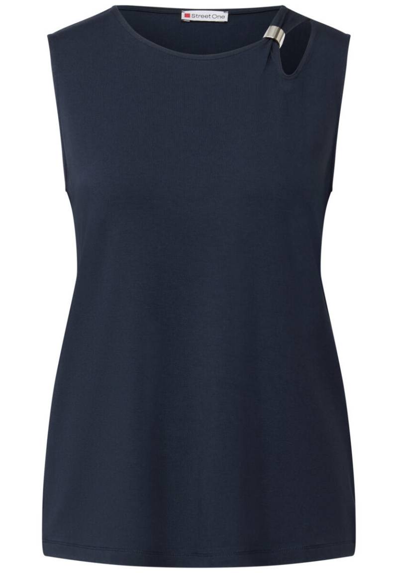 Street One - Top mit Cut-Out und Detail blau - Gr. - 38 von Street One