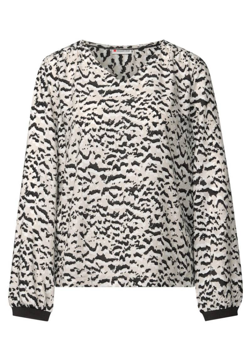 Street One - V-Neck Bluse mit Tape beige - Gr. - 38 von Street One