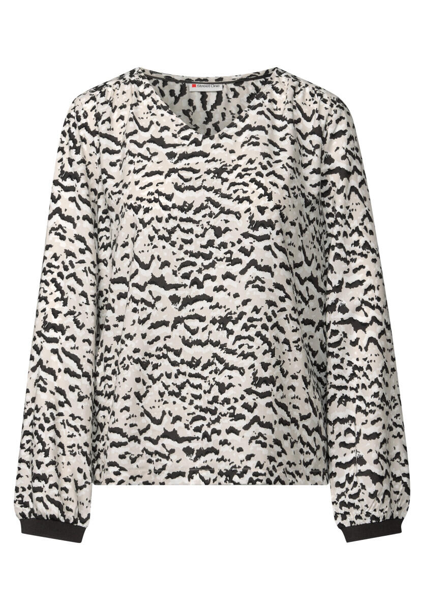 Street One - V-Neck Bluse mit Tape beige - Gr. - 44 von Street One