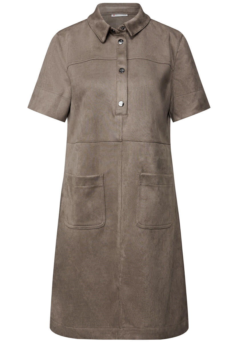 Street One - Velours Blusenkleid braun - Gr. - 40 von Street One