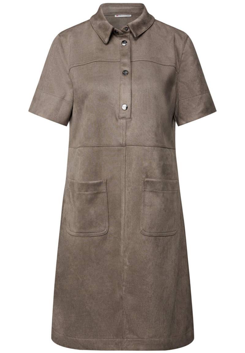 Street One - Velours Blusenkleid braun - Gr. - 44 von Street One