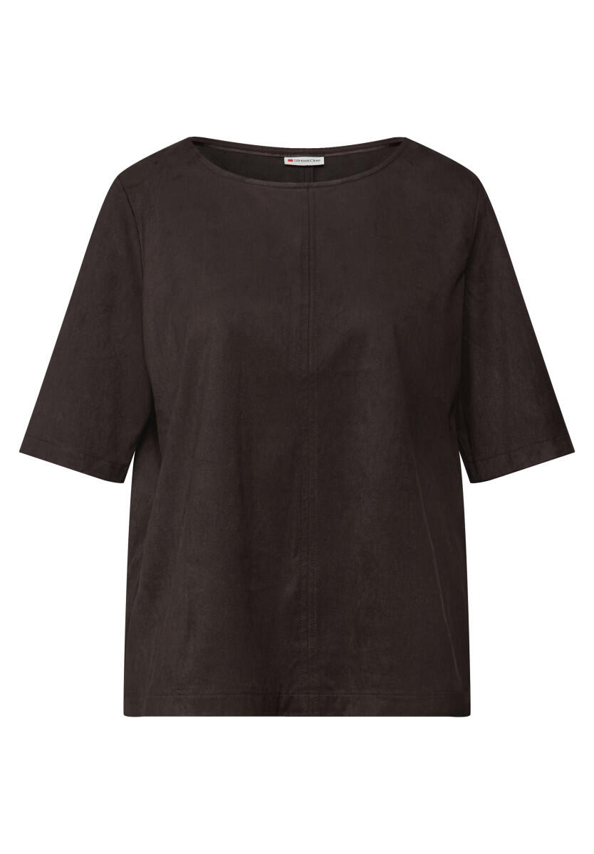 Street One - Velours Blusenshirt braun - Gr. - 44 von Street One