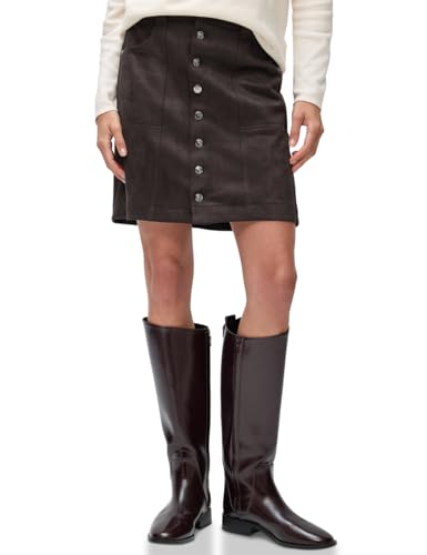 Street One Veloursrock mit Knöpfen deep Roast Brown 40 von Street One