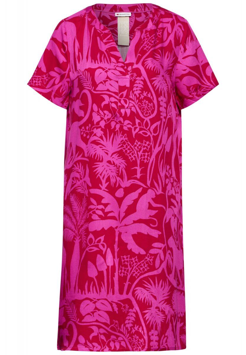 Street One - Viskose Kleid mit Print pink - Gr. - 34 von Street One