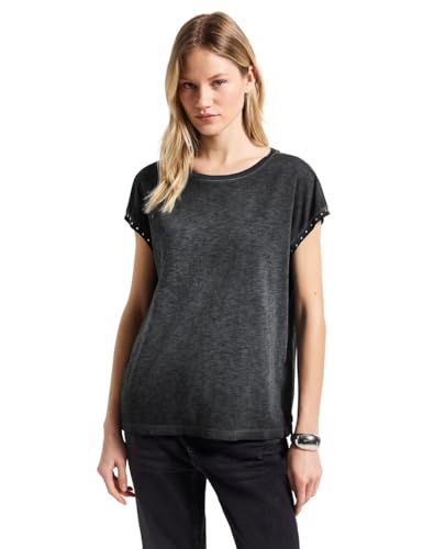 Street One Damen A323308 Look Nieten T-Shirt, Washed Out Grey, 40 Street One Damen A323308 Look Nieten T-Shirt, Washed Out Grey, 40 von Street One