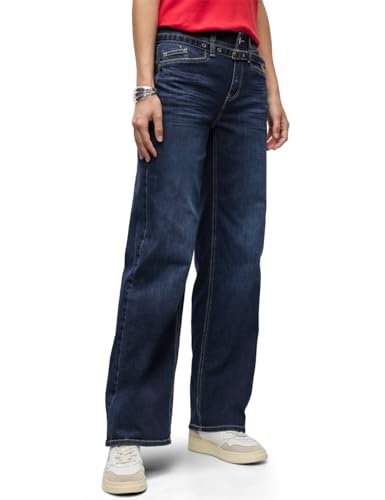 Street One Wide Leg Jeans mit Gürtel Dark Blue Washed 28 von Street One