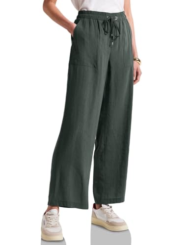 Street One Damen A379202 Wide Leg Strukturhose, Mid Green, 38 von Street One