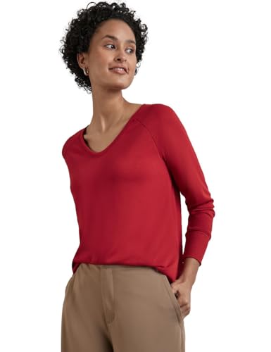 STREET ONE Damen A322229 Strick-Look Shirt, Autumn Red,42 STREET ONE Damen A322229 Strick-Look Shirt, Autumn Red,42 von Street One