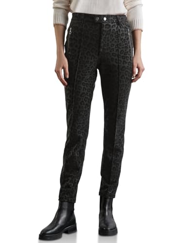 STREET ONE Damen A378377 Beschichtete Leo-Hose,Mehrfarbig,38 von Street One