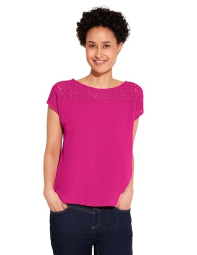STREET ONE Damen A321490 T-Shirt mit Häkelstruktur, Magnolia Pink, 44 STREET ONE Damen A321490 T-Shirt mit Häkelstruktur, Magnolia Pink, 44 von Street One