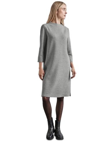 STREET ONE Damen A144268 Knielanges Kleid in Unifarbe,Heather Grey Mel.,34 von STREET ONE