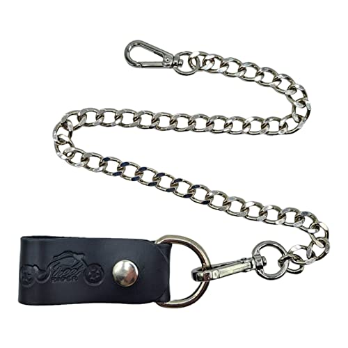 Street RIDER Biker Kette Schlüsselkette Hose mit Karabiner und Lederschlaufe 55 cm für Geldbeutel Schlüsselanhänger (schwarz) von Street RIDER