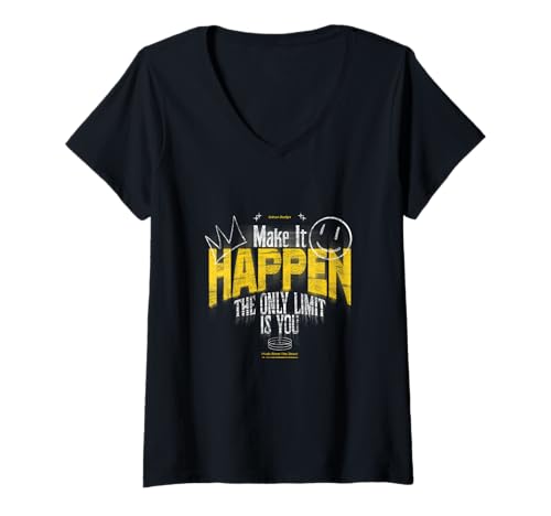 Damen Make It Happen — Statement zur urbanen Streetwear T-Shirt mit V-Ausschnitt von Street Style Collective