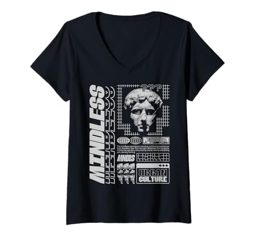 Damen Mindless — Statement zur urbanen Streetwear T-Shirt mit V-Ausschnitt von Street Style Collective