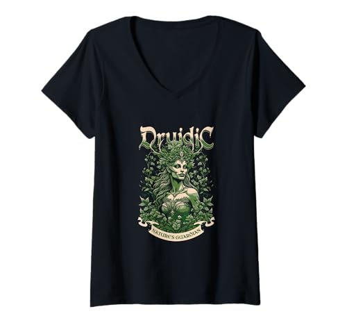 Damen Mythische Druidenfrau - Kühne urbane Ästhetik T-Shirt mit V-Ausschnitt Damen Mythische Druidenfrau - Kühne urbane Ästhetik T-Shirt mit V-Ausschnitt von Street Style Collective