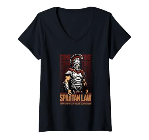 Damen Mythisches Spartanisches Gesetz – kühne Urbane Ästhetik T-Shirt mit V-Ausschnitt von Street Style Collective