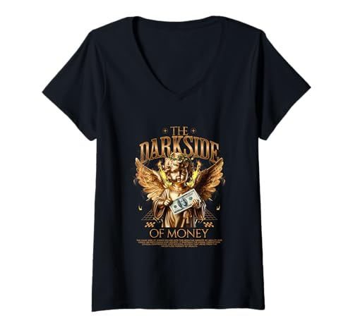 Damen Streetwear Die dunkle Seite des Geldes — mutige urbane Ästhetik T-Shirt mit V-Ausschnitt Damen Streetwear Die dunkle Seite des Geldes — mutige urbane Ästhetik T-Shirt mit V-Ausschnitt von Street Style Collective