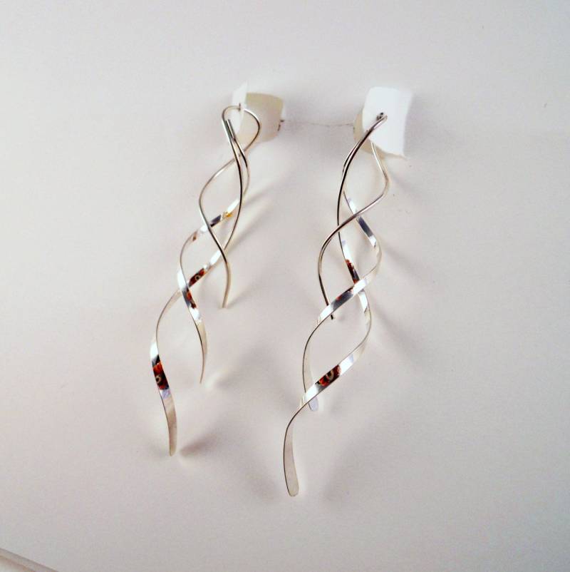 Doppelte Kleine Faden Ohrringe 925 Sterling Silber von StreetBauble