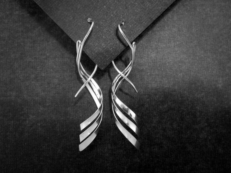 Kleine Dreifache Faden Ohrringe 925 Sterling Silber von StreetBauble