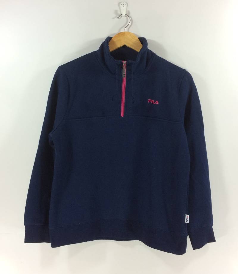 Fila Sport Big Logo Spellout Half Zipper Streetwear 90Er Jahre Pullover von StreetVintage77