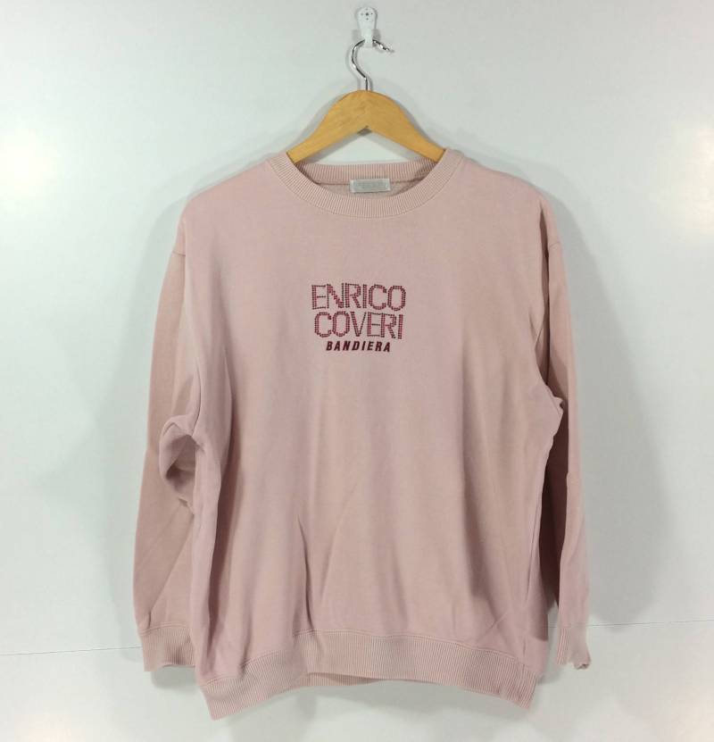 Jahrgang Enrico Coveri Bandiera Sweatshirt Entwerfer Enrico Coveri Streetwear Lässige Pullover Selten von StreetVintage77
