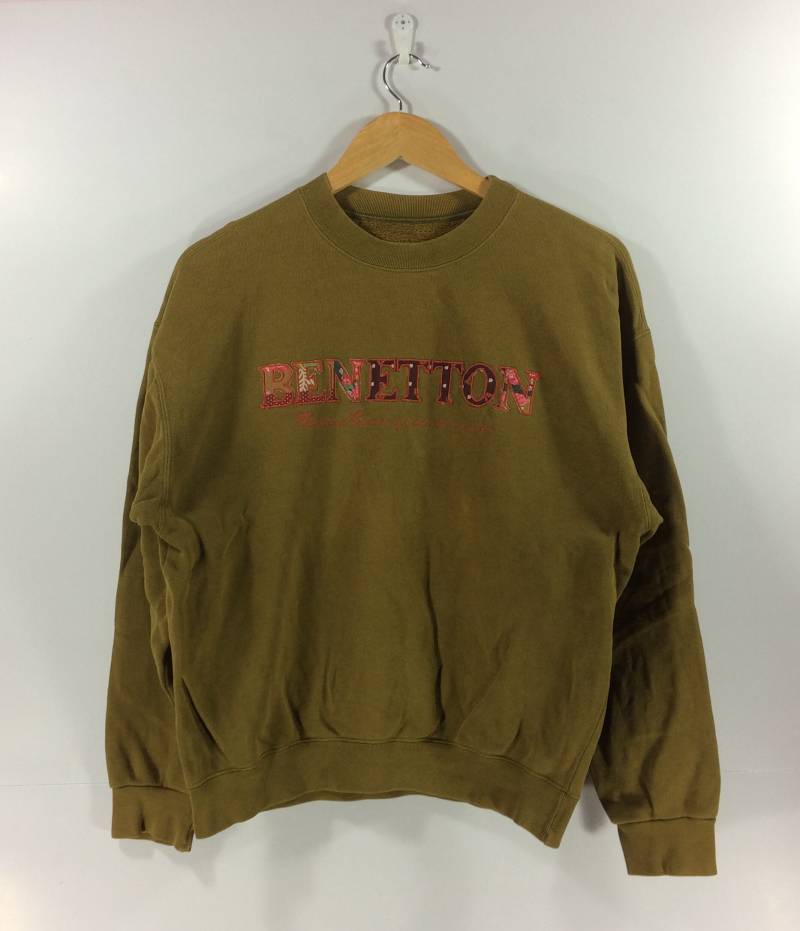 Vintage Benetton Pullover Crewneck Big Logo Streetwear 90Er Sweatshirt von StreetVintage77
