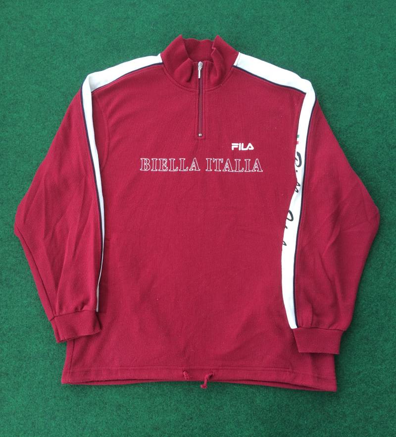 Vintage Fila Red Big Logo Streetwear 90Er Jahre Style Sweatshirt von StreetVintage77