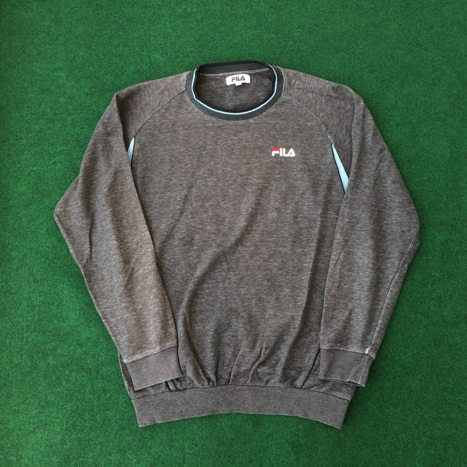 Vintage Fila Sport Pullover Grau Streetwear 90Er Hip Hop Style Sweatshirt von StreetVintage77