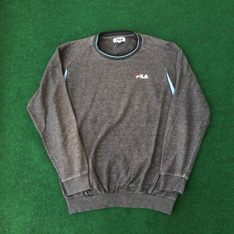 Vintage Fila Sport Pullover Grau Streetwear 90Er Hip Hop Style Sweatshirt von StreetVintage77