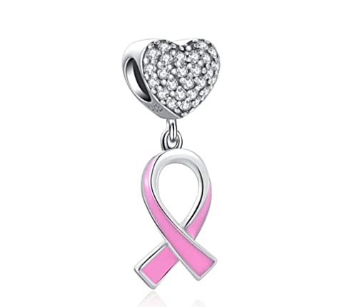 Streetculture Herz Rosa Schleife Pink Brustkrebs Krebs Cancer Krankheit Frau Bettelarmband Anhänger 925 Silber Sterlingsilber (2551) von Streetculture