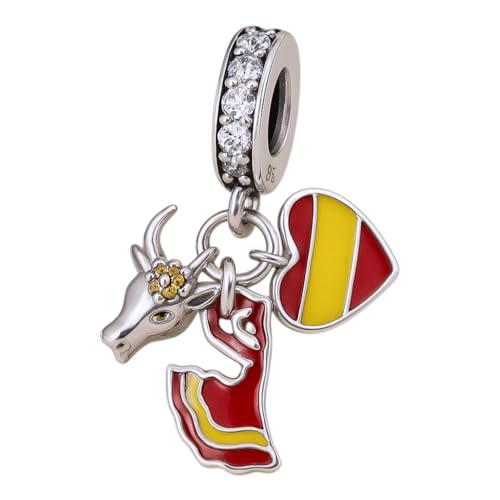 Streetculture Ich liebe Spanien - I Love Spain Mexico - Stierkampf Tanz Kleid Stier Bolero Herz Flagge Fahne - 925 Silber Sterlingsilber Bettelarmband Anhänger Schmuck Streetculture Ich liebe Spanien - I Love Spain Mexico - Stierkampf Tanz Kleid Stier Bolero Herz Flagge Fahne - 925 Silber Sterlingsilber Bettelarmband Anhänger Schmuck von Streetculture