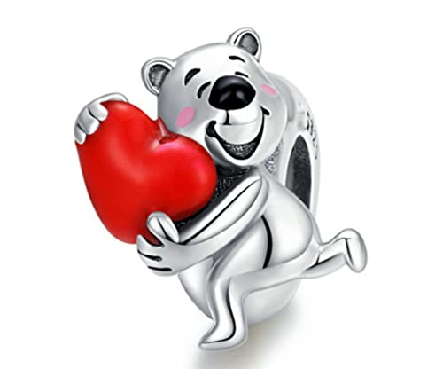 Streetculture BÄR I LOVE YOU - Charm 925 Silber für Bettelarmband Anhänger Zubehör Geschenk Sterlingsilber von Streetculture