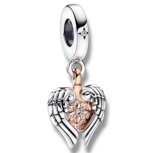 Streetculture Engelsflügel Engel Boote Glücksbringer Glauben Religion Freiheit Andenken - Charm 925 Silber - Bettelarmband Anhänger Schmuck Zubehör Geschenk Sterlingsilber von Streetculture