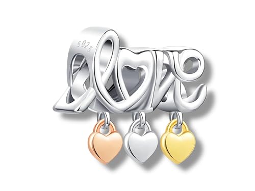 Streetculture LOVE - Stopper Spacer Abstandhalter Liebe Familie Freunde Partner Beziehung - Charm 925 Silber Bettelarmband Anhänger Zubehör Sterlingsilber von Streetculture