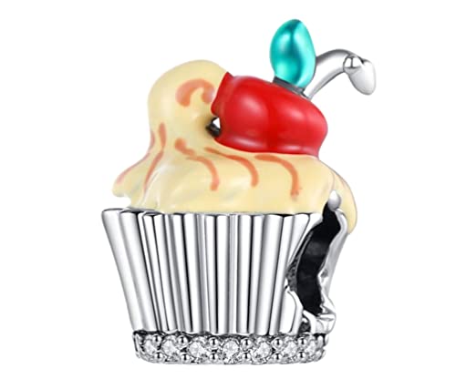 Streetculture Muffin Gebäck Kuchen Torte - Charm 925 Silber Bettelarmband Anhänger Zubehör Geschenk Sterlingsilber von Streetculture