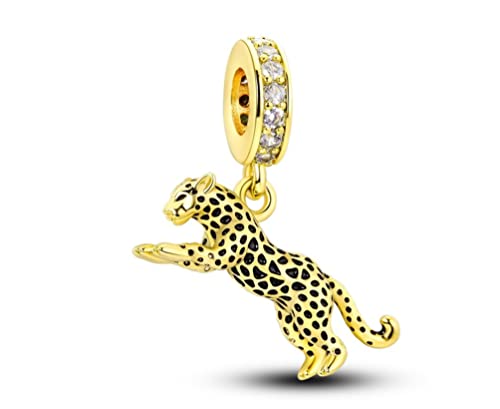 Streetculture Leopard Puma Gepard Tiger Katze Kater König der Löwen Raubkatze Katze - Charm 925 Silber Bettelarmband Anhänger Schmuck Geschenk Sterlingsilber von Streetculture